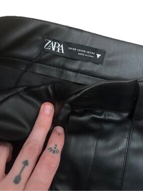 Zara Black Faux Leather Pants